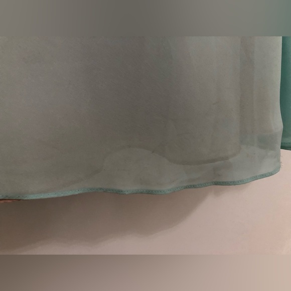 Mori Lee Madeline Gardner bridesmaid dress mint / nude lace and chiffon - Picture 10 of 12